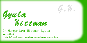 gyula wittman business card